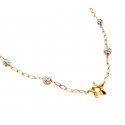 COLLANA DA DONNA CON STELLA IN ORO GIALLO 18 KT E SFERE DI ZIRCONI TAGLIO BRILLANTE