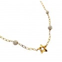 COLLANA DA DONNA CON STELLA IN ORO GIALLO 18 KT E SFERE DI ZIRCONI TAGLIO BRILLANTE