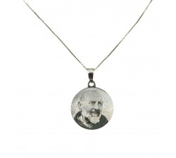 COLLANA PADRE SAN PIO IN ORO BIANCO 18 KT