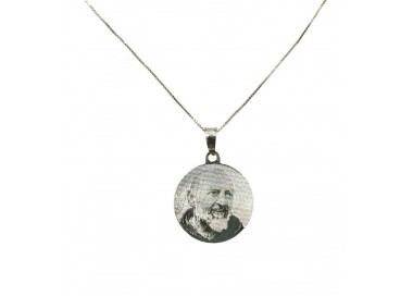 COLLANA PADRE SAN PIO IN ORO BIANCO 18 KT