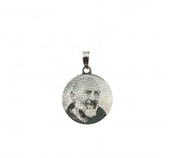 CIONDOLO PADRE SAN PIO IN ORO BIANCO 18 KT + COLLANA IN OMAGGIO