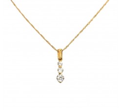 COLLANA TRILOGY IN ORO GIALLO 18 KT CON ZIRCONI BIANCHI TAGLIO BRILLANTE