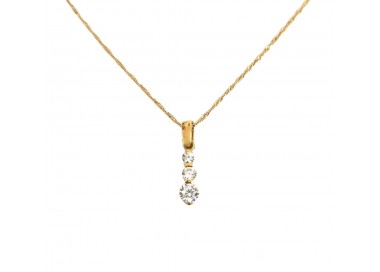 COLLANA TRILOGY IN ORO GIALLO 18 KT CON ZIRCONI BIANCHI TAGLIO BRILLANTE