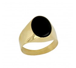 ANELLO DA UOMO CON ONICE IN ORO GIALLO 18 KT 