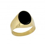 ANELLO DA UOMO CON ONICE IN ORO GIALLO 18 KT 