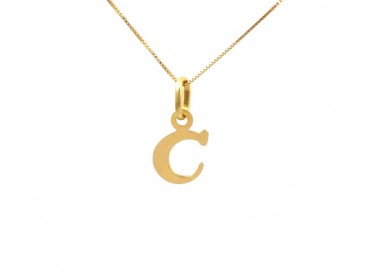 COLLANA CON LETTERA INIZIALE C IN ORO GIALLO 18 KT