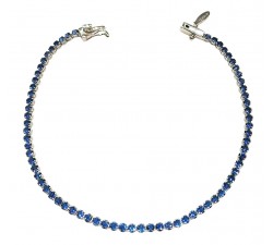 BRACCIALE TENNIS IN ORO BIANCO 18KT CON ZIRCONI BLU