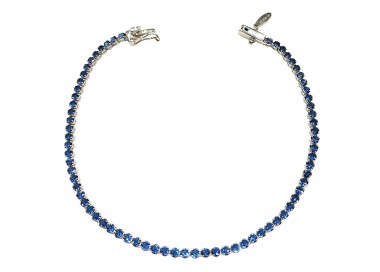 BRACCIALE TENNIS IN ORO BIANCO 18KT CON ZIRCONI BLU