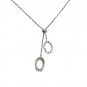 COLLANA DONNA IN ORO BIANCO 18 KT CON ZIRCONI BIANCHI TAGLIO BRILLANTI