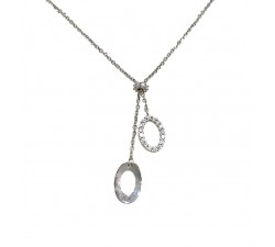 COLLANA DONNA IN ORO BIANCO 18 KT CON ZIRCONI BIANCHI TAGLIO BRILLANTI