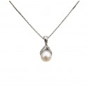 COLLANA DA DONNA IN ORO BIANCO 18 KT CON PERLA