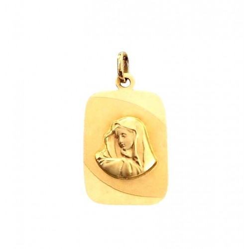 CIONDOLO MEDAGLIATTA MADONNA IN ORO GIALLO 18 KT + COLLANA IN OMAGGIO