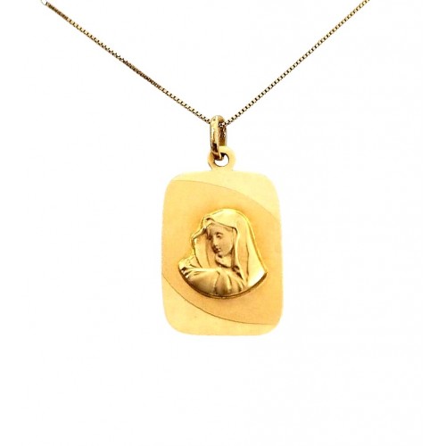 COLLANA CON MEDAGLIATTA MADONNA IN ORO GIALLO 18 KT