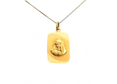 COLLANA CON MEDAGLIATTA MADONNA IN ORO GIALLO 18 KT