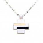 COLLANA UOMO CON CROCE IN ORO BIANCO 18 KT