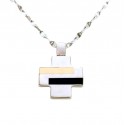 COLLANA UOMO CON CROCE IN ORO BIANCO 18 KT