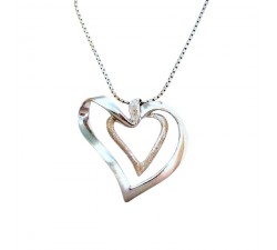 COLLANA IN ORO BIANCO 18 KT CON CIONDOLO CUORE