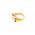 ANELLO PAVE' IN ORO GIALLO E BIANCO 18 KT CON 15 DIAMANTI