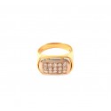 ANELLO PAVE' IN ORO GIALLO E BIANCO 18 KT CON 15 DIAMANTI