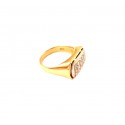 ANELLO PAVE' IN ORO GIALLO E BIANCO 18 KT CON 15 DIAMANTI