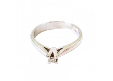 ANELLO SOLITARIO DA DONNA IN ORO BIANCO 18 KT CON DIAMANTE