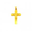 CIONDOLO CROCIFISSO IN ORO GIALLO 18 KT + COLLANA LACCIO OMAGGIO