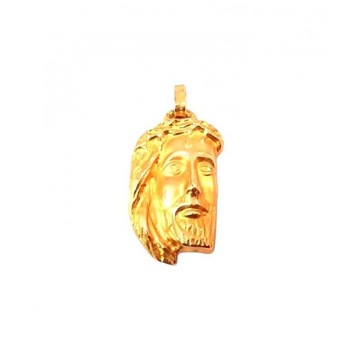 CIONDOLO VOLTO DI CRISTO IN ORO GIALLO 18 KT +COLLANA LACCIO IN OMAGGIO