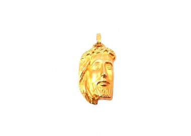 CIONDOLO VOLTO DI CRISTO IN ORO GIALLO 18 KT +COLLANA LACCIO IN OMAGGIO