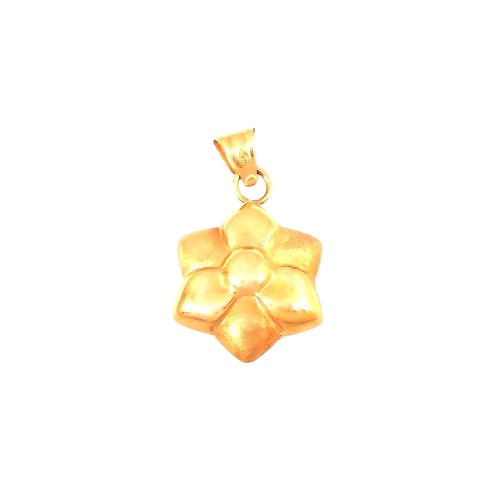 CIONDOLO FIORE IN ORO GIALLO 18 KT +COLLANA LACCIO OMAGGIO