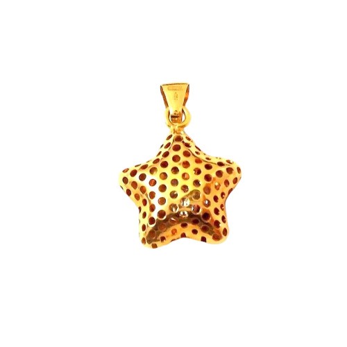 CIONDOLO STELLA IN ORO GIALLO 18 KT+COLLANA LACCIO OMAGGIO