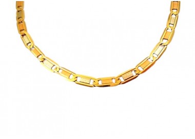 COLLANA CATENA DA UOMO IN ORO GIALLO ROSSO E BIANCO 18 KT