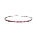 BRACCIALE TENNIS IN ORO BIANCO 18KT CON ZIRCONI ROSSI