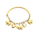 BRACCIALE DA DONNA CON CHARM IN ORO GIALLO ROSA E BIANCO 18 KT