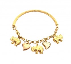 BRACCIALE DA DONNA CON CHARM IN ORO GIALLO ROSA E BIANCO 18 KT