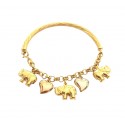 BRACCIALE DA DONNA CON CHARM IN ORO GIALLO ROSA E BIANCO 18 KT