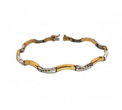 BRACCIALE UOMO IN ORO BIANCO E GIALLO 18 KT