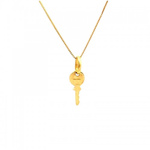 COLLANA IN ORO GIALLO 18 KT CON CHIAVE PORTAFORTUNA 