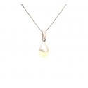 COLLANA DA DONNA IN ORO BIANCO 18 KT CON PERLA PENDENTE 