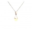 COLLANA DA DONNA IN ORO BIANCO 18 KT CON PERLA PENDENTE 