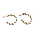 ORECCHINI SEMICERCHI IN ORO BIANCO 18 KT CON PERLINE