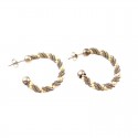 ORECCHINI SEMICERCHI IN ORO BIANCO 18 KT CON PERLINE