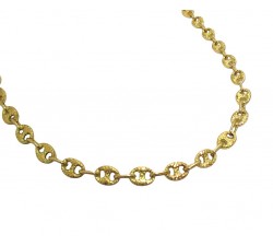 COLLANA CATENA UOMO MARINARA PIENA IN ORO GIALLO 18KT LUNGA 60 CM