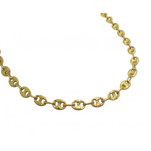 COLLANA CATENA UOMO MARINARA PIENA IN ORO GIALLO 18KT LUNGA 60 CM