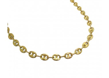 COLLANA CATENA UOMO MARINARA PIENA IN ORO GIALLO 18KT LUNGA 60 CM