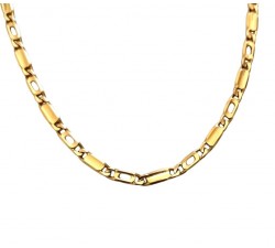 COLLANA CATENA UOMO ALTERNATA PIENA IN ORO GIALLO 18KT