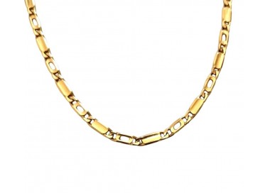 COLLANA CATENA UOMO ALTERNATA PIENA IN ORO GIALLO 18KT