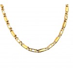 COLLANA CATENA UOMO ALTERNATA PIENA IN ORO GIALLO 18KT