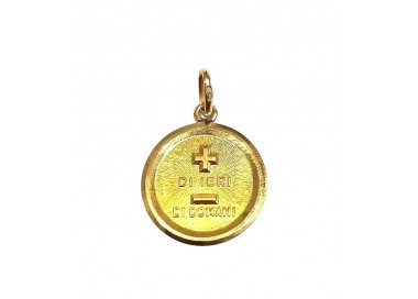 CIONDOLO MEDAGLIETTA IN ORO GIALLO 18 KT TI AMO PIU DI IERI MENO DI DOMANI+ COLLANA OMAGGIO