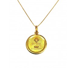 COLLANA CON CIONDOLO IN ORO GIALLO 18 KT PIU DI IERI MENO DI DOMANI