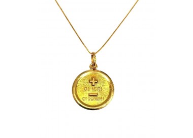 COLLANA CON CIONDOLO IN ORO GIALLO 18 KT PIU DI IERI MENO DI DOMANI